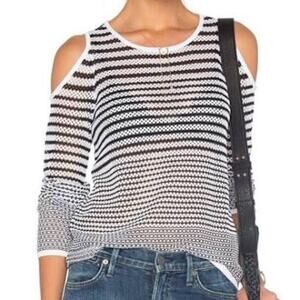 Rag & Bone Quinn Striped Knit Cold Shoulder Sweater
